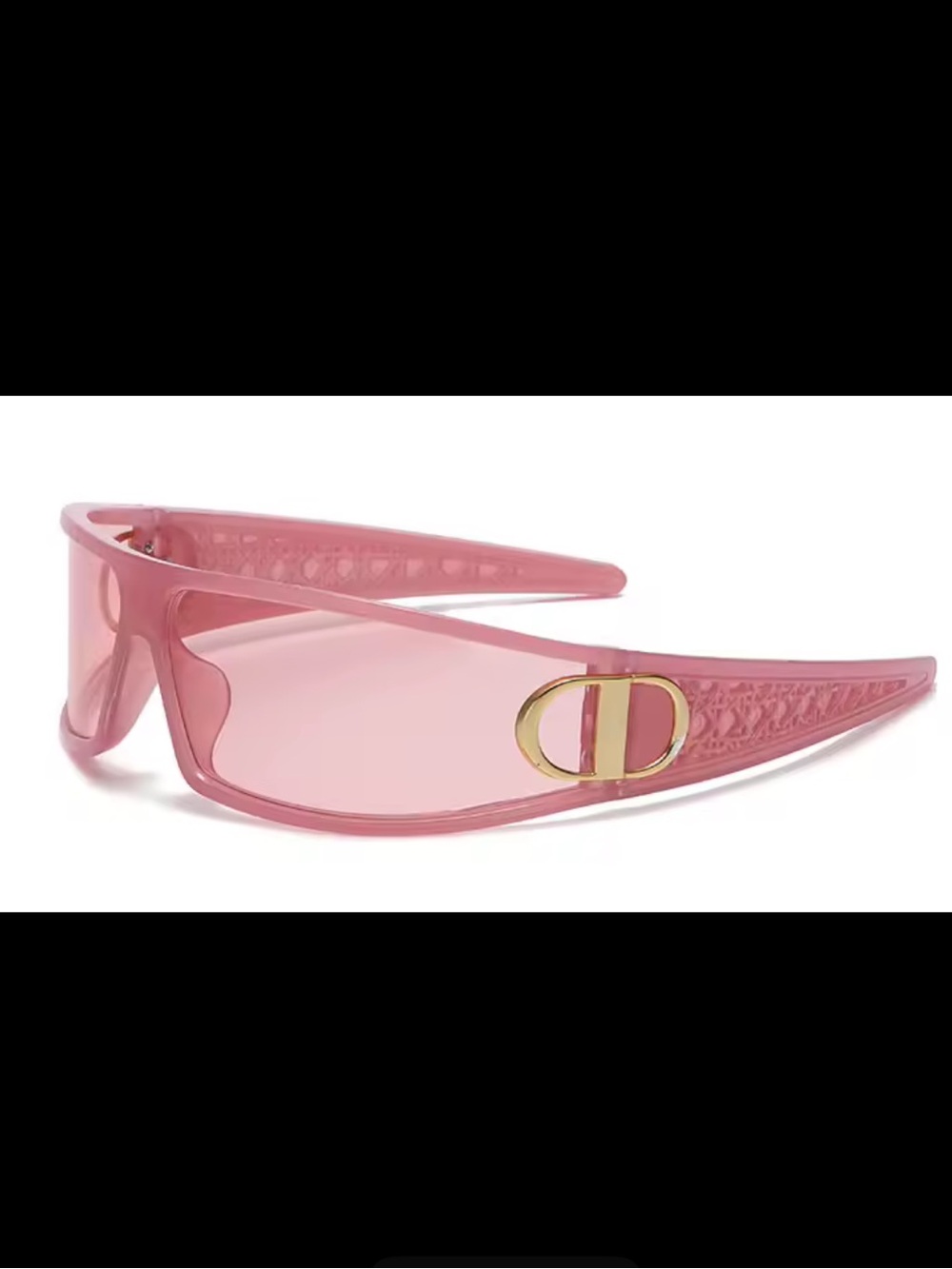 & Other Stories Pink Shield Sunglasses with Gold Accent